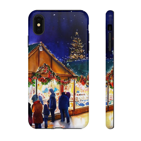 Shopping at the Christmas Market - Impact Resistant Phone Case iPhone XS MAX Glossy
